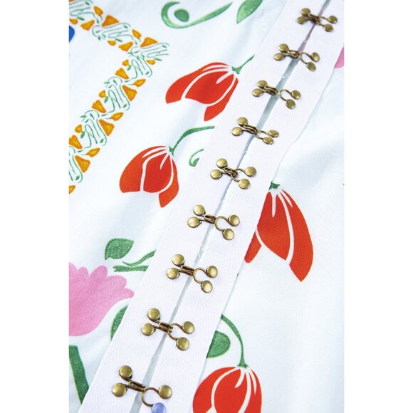 Pocketed Printed Half Sleeve Romper - Picture 8 of 11